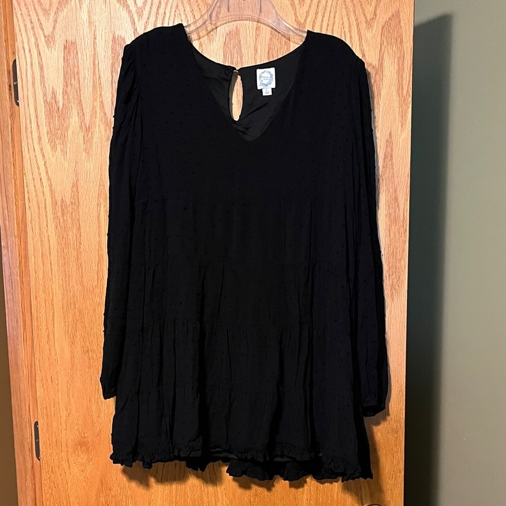 Blue Rain Black Mini Dress